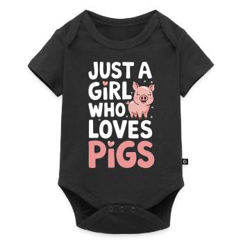 Pig Animal - Baby Premium short-sleeve bodysuit - black - Front