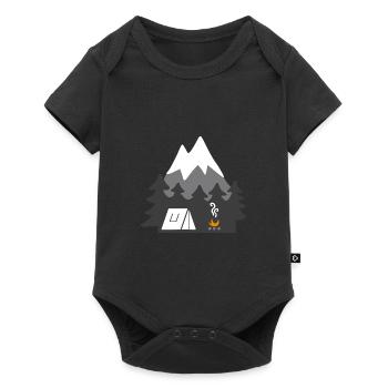 NATURE TENTS MOUNTAINS - Baby Premium short-sleeve bodysuit - black - Front