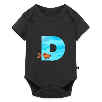 poisson rouge d - Body à manches courtes Premium Bébé - noir - Devant