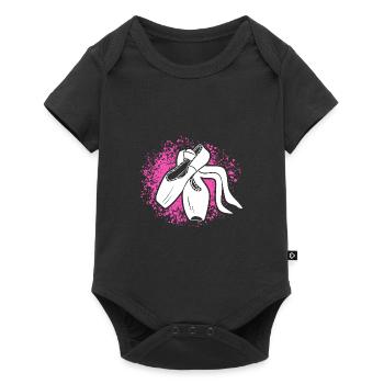 Danse Filles Ballerine Chaussures - Body à manches courtes Premium Bébé - noir - Devant