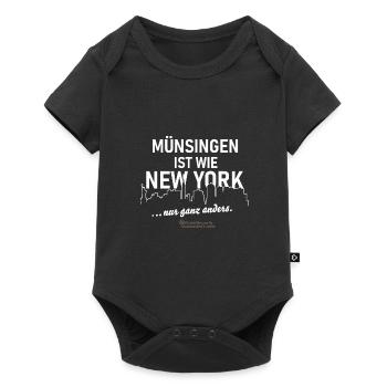 Münsingen ist wie New York - Baby Premium Kurzarmbody - Schwarz - Vorne