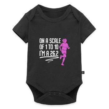 26.2 Meilen Marathon - Marathonläufer - Baby Premium Kurzarmbody - Schwarz - Vorne