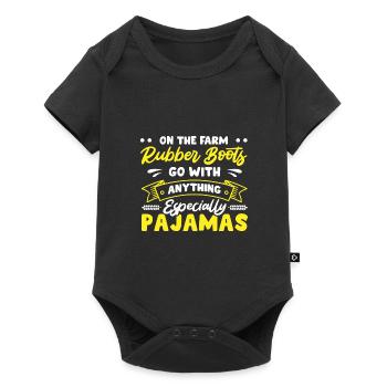 On The Farm Rubber Boots Go With Anything Especial - Baby Premium Kurzarmbody - Schwarz - Vorne