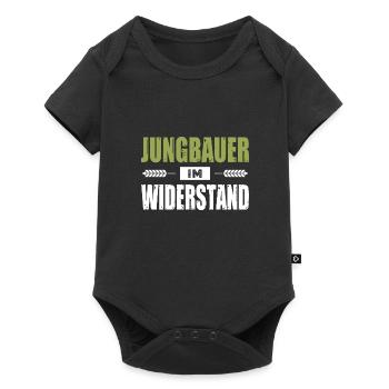 Jungbauer Im Widerstand Landwirt Demo Bauerndemo - Baby Premium Kurzarmbody - Schwarz - Vorne