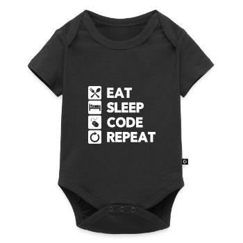 Eat Sleep Code Repeat Coder Programmer Software De - Baby Premium Kurzarmbody - Schwarz - Vorne