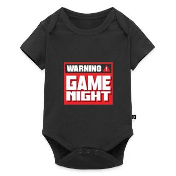 Warning Game Night Video Game Player Gamer Gaming - Baby Premium Kurzarmbody - Schwarz - Vorne