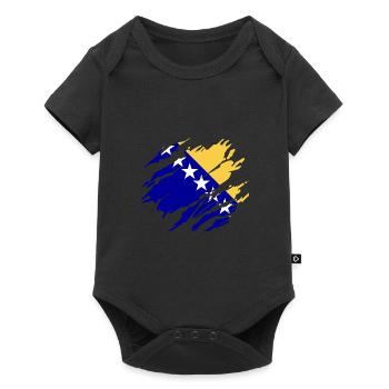 Drapeau Bosnie Bosniaque - Body à manches courtes Premium Bébé - noir - Devant