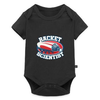 Racket Scientist Badminton Player Shuttlecock Spor - Baby Premium Kurzarmbody - Schwarz - Vorne