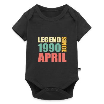 33e anniversaire Avril Né 1990 Idée cadeau - Body à manches courtes Premium Bébé - noir - Devant