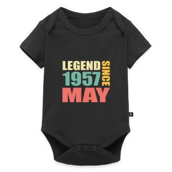 66e anniversaire mai millésime 1957 idée cadeau - Body à manches courtes Premium Bébé - noir - Devant