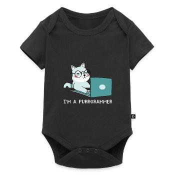 I'm A Purrgrammer Coder Software Developer Compute - Baby Premium Kurzarmbody - Schwarz - Vorne