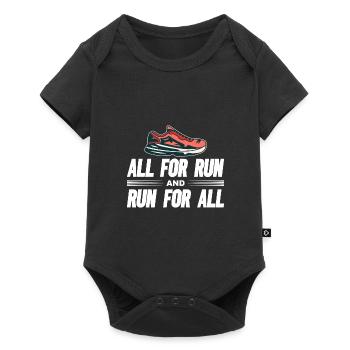 Love Running Zitat - Motivationslauf - Baby Premium Kurzarmbody - Schwarz - Vorne