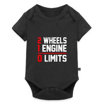2 Wheels 1 Enginee 0 Limits Dirt Biker Motorcycle - Baby Premium Kurzarmbody - Schwarz - Vorne