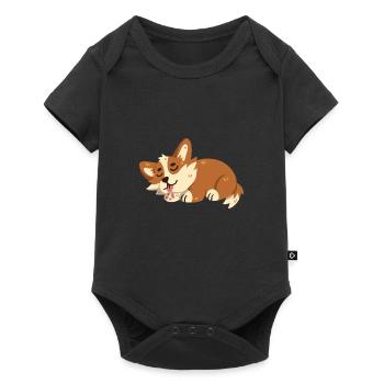 Corgi Sleeps - Baby Premium short-sleeve bodysuit - black - Front