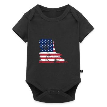 Flagge USA Adler - Baby Premium Kurzarmbody - Schwarz - Vorne