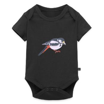 Great spotted woodpecker - Baby Premium short-sleeve bodysuit - black - Front