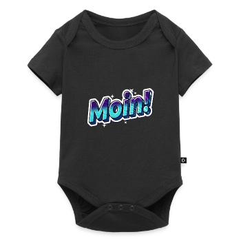 Moin! Sticker Blau - Baby Premium Kurzarmbody - Schwarz - Vorne