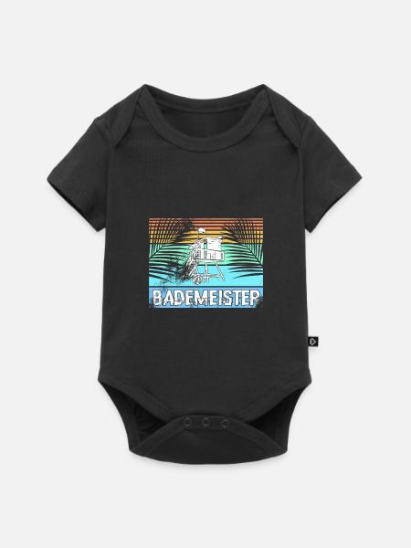 Bademeister Schwimmbad - Baby Premium Kurzarmbody - Schwarz
