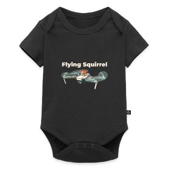Flying squirrel - squirrel in quadcopter - Baby Premium short-sleeve bodysuit - black - Front