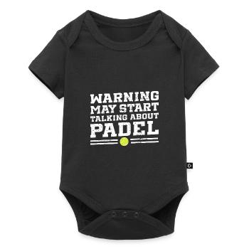 Warning May Start Talking About Padel - Baby Premium short-sleeve bodysuit - black - Front