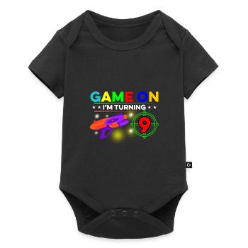Game On I'm Turning Nine Lasertag Player Lasergame - Baby Premium Kurzarmbody - Schwarz - Vorne