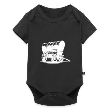 Carriage Horses Carriage Old covered wagon - Baby Premium short-sleeve bodysuit - black - Front