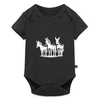 Portrait de groupe d’amis ânes - Body à manches courtes Premium Bébé - noir - Devant
