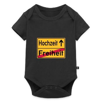 Hochzeit Freiheit Abschied Feier Schild - Baby Premium Kurzarmbody - Schwarz - Vorne