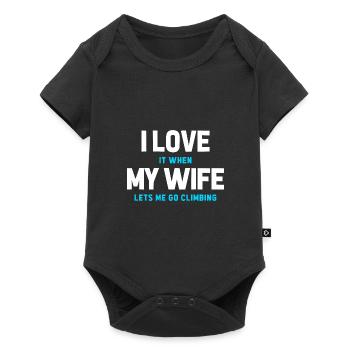 I Love It When My Wife Lets Me Go Climbing Boulder - Baby Premium Kurzarmbody - Schwarz - Vorne