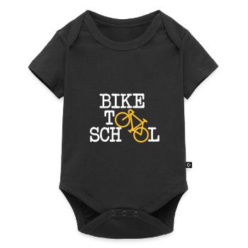 vélo à l'école - Body à manches courtes Premium Bébé - noir - Devant