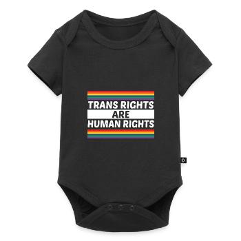 Trans Rights Are Human Rights Gay Rainbow Lgbtq Qu - Baby Premium Kurzarmbody - Schwarz - Vorne