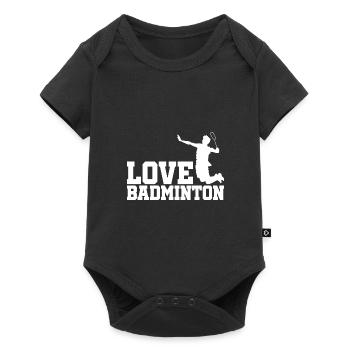 Love Graphic Badminton Player Shuttlecock Player S - Baby Premium Kurzarmbody - Schwarz - Vorne