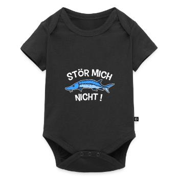 Stör mich nicht Shirt - Cooles Störe Fisch Shirt - Baby Premium Kurzarmbody - Schwarz - Vorne