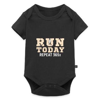 Retro Run Today Repeat 365 - Running Streak Runner - Baby Premium Kurzarmbody - Schwarz - Vorne