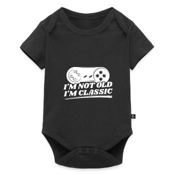 Video Games Spruch Classic Zocken - Baby Premium Kurzarmbody - Schwarz - Vorne