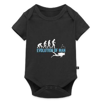 Evolution Graphic Diver Diving Scuba Diver Apnoe S - Baby Premium Kurzarmbody - Schwarz - Vorne