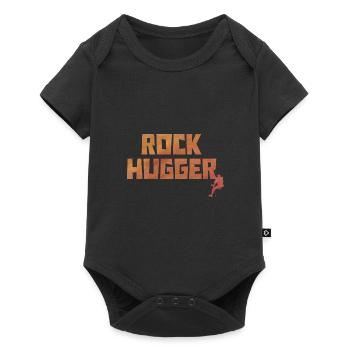 Rock Hugger Climbing Bouldering Rock Climber Mount - Baby Premium Kurzarmbody - Schwarz - Vorne
