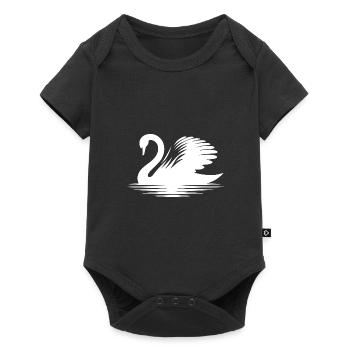 Elegant swan silhouette beautiful portrait - Baby Premium short-sleeve bodysuit - black - Front