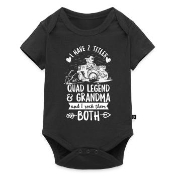 Quad Racing Design für Ihre Quad-Oma - Baby Premium Kurzarmbody - Schwarz - Vorne