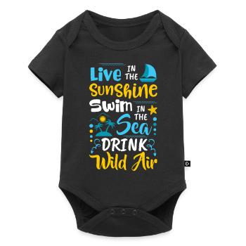Vivre au soleil Nager dans la mer Air sauvage - Body à manches courtes Premium Bébé - noir - Devant