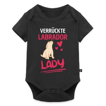 Hunde Lady Hundebesitzer Frauen Geschenk Labrador - Baby Premium Kurzarmbody - Schwarz - Vorne