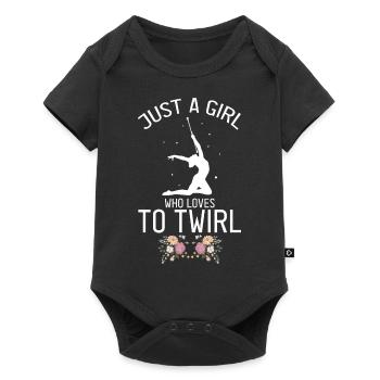 Stocktanz Design für Stabtänzerin - Baby Premium Kurzarmbody - Schwarz - Vorne