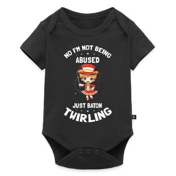 Stocktanz Design für Stabtänzerin - Baby Premium Kurzarmbody - Schwarz - Vorne