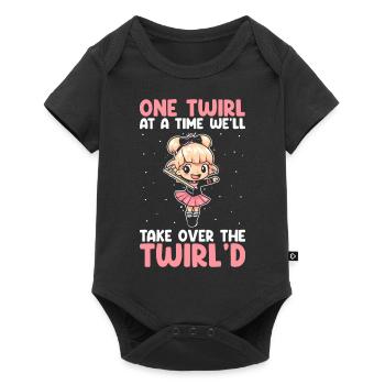 Stocktanz Design für Stabtänzerin - Baby Premium Kurzarmbody - Schwarz - Vorne