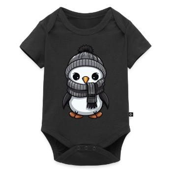 Penguin Winter Comic Cute - Baby Premium short-sleeve bodysuit - black - Front