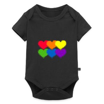 Pride Heart Lgbtq Bisexual Rainbow Love Transgende - Baby Premium Kurzarmbody - Schwarz - Vorne