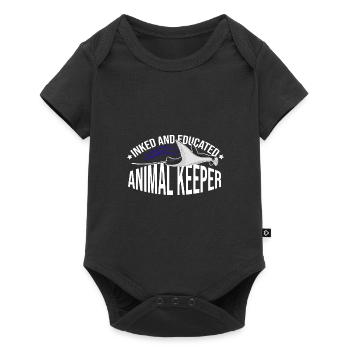 Inked And Educated Animal Keeper Animal Lover Zoo - Baby Premium Kurzarmbody - Schwarz - Vorne