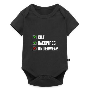 Kilt Männer Spruch Schottenrock - Baby Premium Kurzarmbody - Schwarz - Vorne