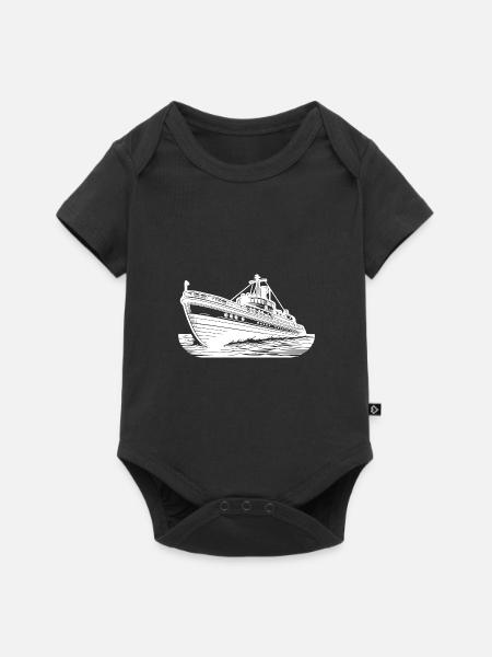 Schnittiges Hochseeschiff Kutter Schlepper - Baby Premium Kurzarmbody - Schwarz