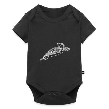 Elégante tortue de mer vintage - Body à manches courtes Premium Bébé - noir - Devant
